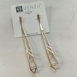 Zenzii Long Pyramid Drop Earrings